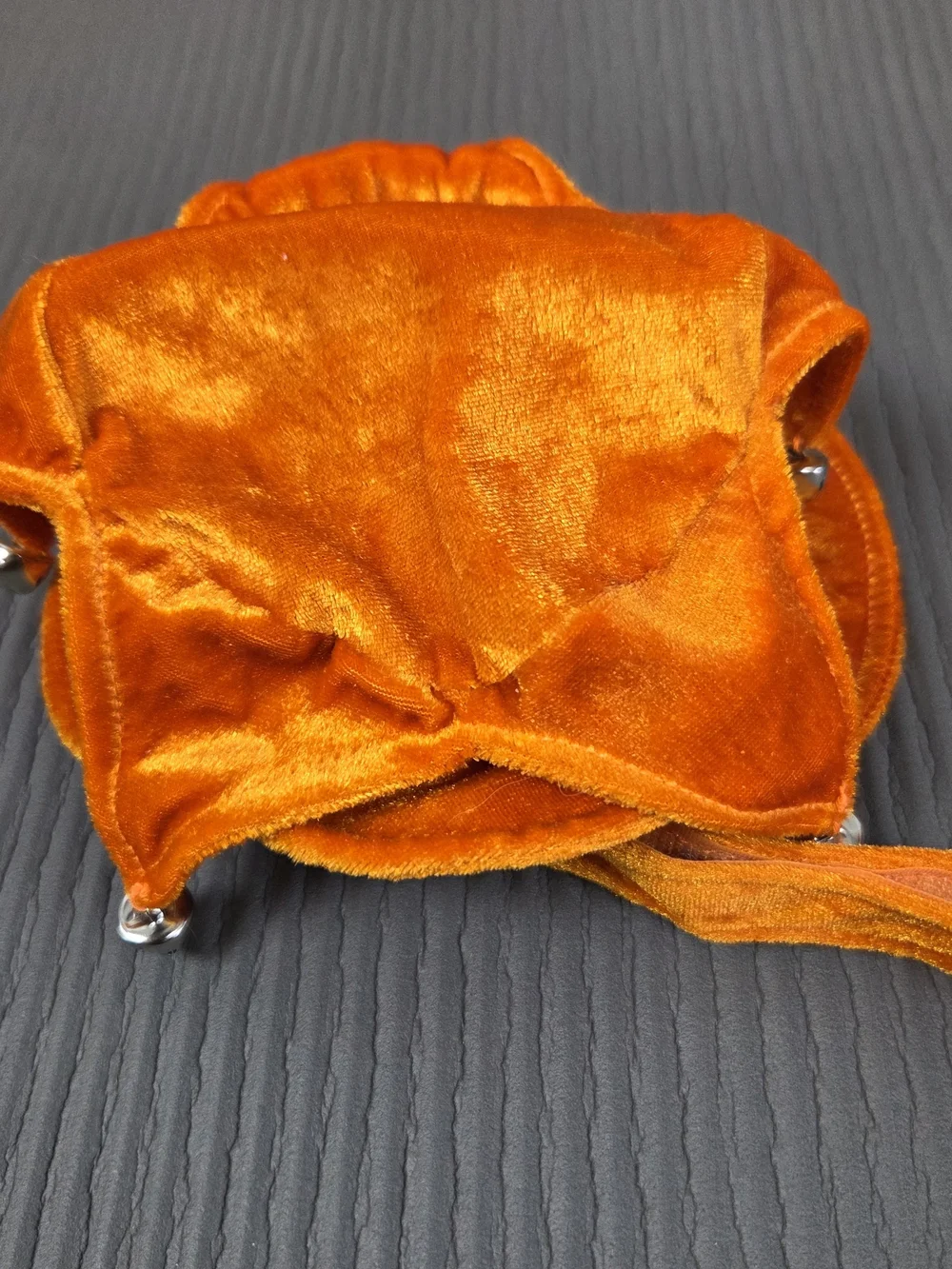 Orange Pumpkin Jester Hat Dog Costume With Bells